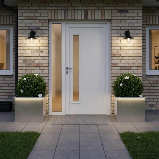 vidaXL Hageplantekasse med LED 2 stk. Sølv 40 x 60 x 40 cm