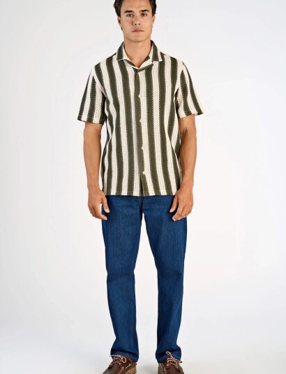 Lindbergh Bold Striped Resort Shirt S/S   Multi/patterned   S