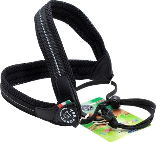Tre Ponti Mesh Hundesele Str 2 Svart med Bånd, Ergonomisk og Pustende Tre Ponti Mesh Hundesele Str 2 Svart med Bånd, Ergonomisk og Pustende