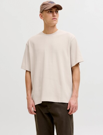 Jack & Jones Jjeharrison Structure Tee Ss O Neck Sn Cream XXL Jack & Jones Jjeharrison Structure Tee Ss O Neck Sn Cream XXL