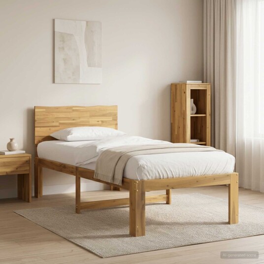 vidaXL Enkelt Senge Ramme med Hodegjerde ROSTOCK Hvit 90 x 190 cm