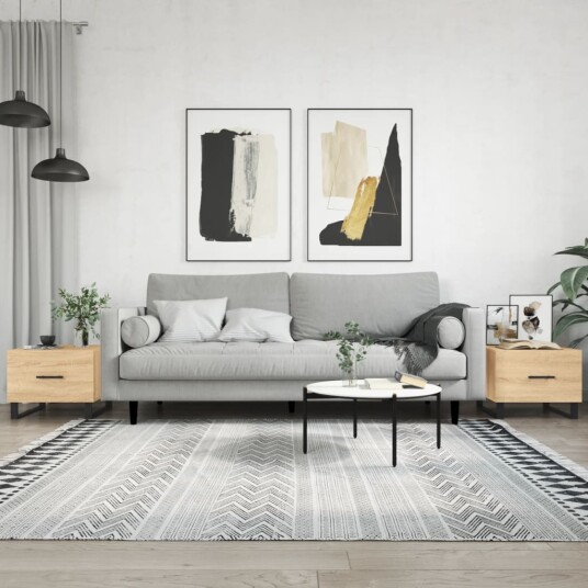 Salongbord 2 stk sonoma eik 50x50x40 cm konstruert tre 8720845429126