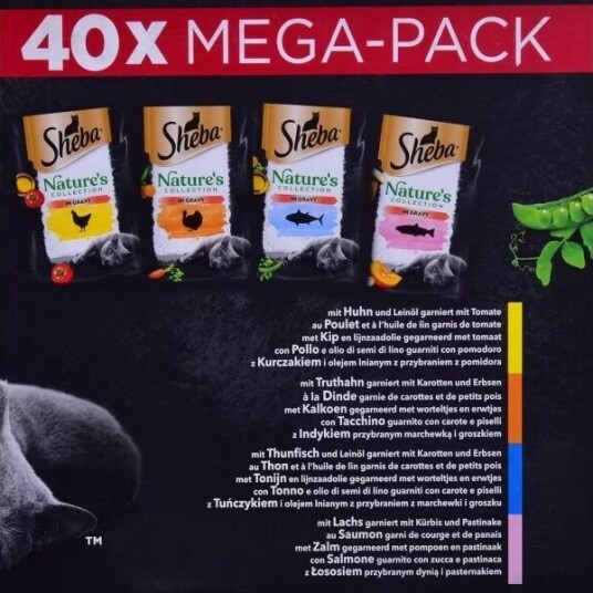 Sheba Natures Blanding Av Smaker I Sausposer Til Katter 40X85G