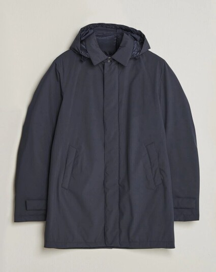 Herno Waterproof Nylon Coat Navy