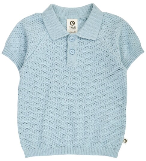 Müsli Sea Knit S/S Polo T Baby Blue 80