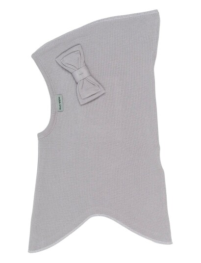 Mikk line Cotton Balaclava With Bow Single Grey 122/128