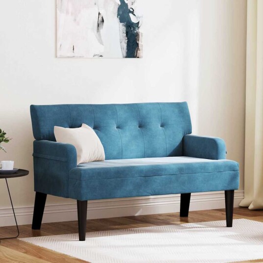  Chesterfield Benk Blå 112 x 65,5 x 75 cm Fløyel