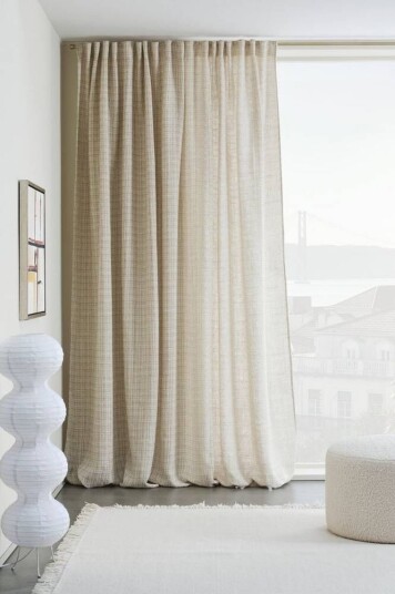 Kim gardin med multifunksjonsbånd 1 lengde ekstra bred Beige