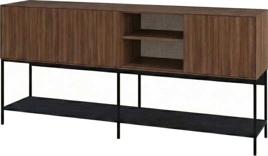 Kenvor Konsoll 180x80x40 cm - Milano Walnut, Wood Black, Black