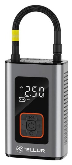 Tellur Bærbar Elektrisk Luftpumpe 150 PSI 16L/min 4000mAh USB C Aluminium Tellur Bærbar Elektrisk Luftpumpe 150 PSI 16L/min 4000mAh USB C Aluminium