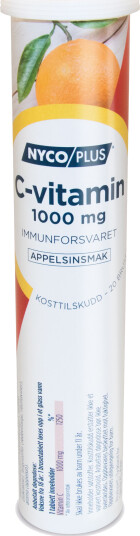 Nycoplus C vitamin 1000 mg Appelsin 20 brusetabletter