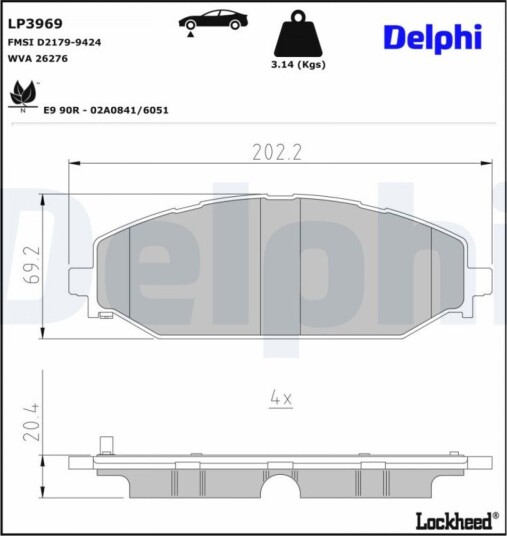DELPHI LP3969 Bremseklosser