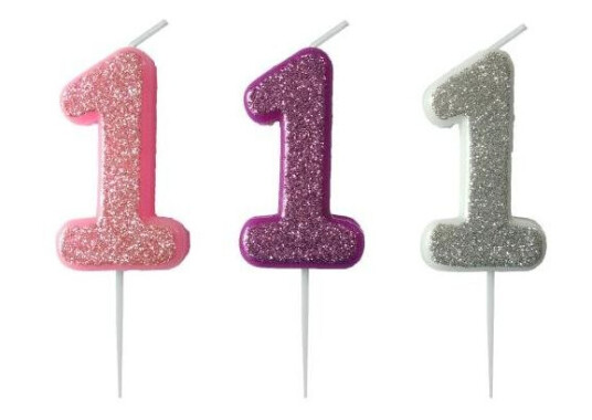 Kakelys 1 m/glitter rosa/lilla/sølv Kakelys 1 m/glitter rosa/lilla/sølv