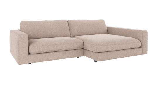 Rowico Home Duncan 3 seters sofa med sjeselong H Lys beige Alice 1 258 x 150 x 78 cm Beige