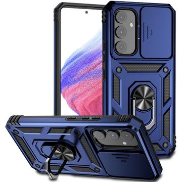 Samsung Galaxy A54 5G Hybrid-deksel med Roterende Ring med Kameraskjold Blå