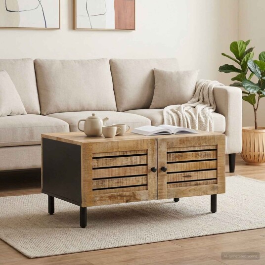 vidaXL Kaffebord Naturlig 80 x 50 x 40 cm Massiv mango tre