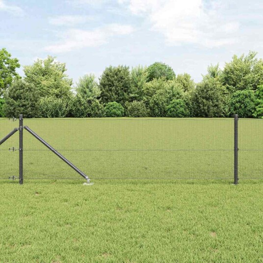 Sveiset Trådgjerde med 13 Spike Posts Grå 0.4x100 m Stål