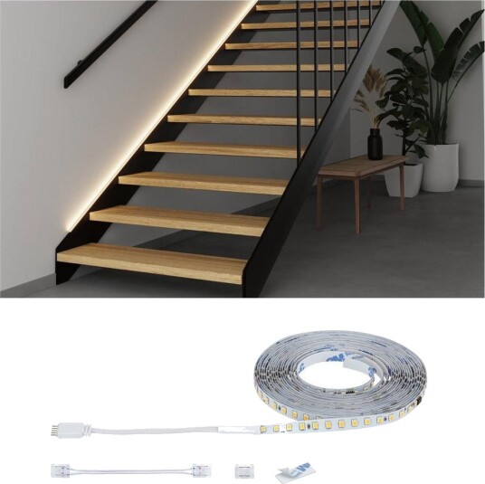 MaxLED LED stripeforlengelse for trapper 5m 5W 350lm 2700K   Hvit
