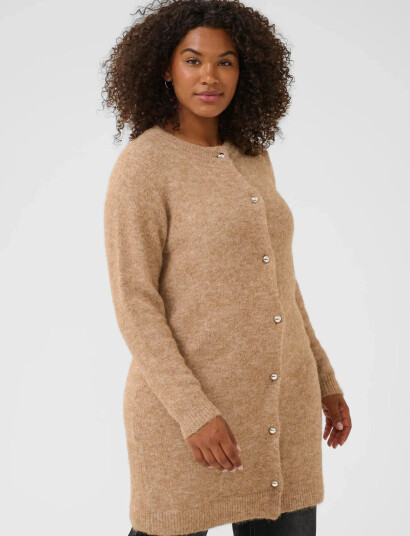 Kaffe Curve Kcruby Cardigan - Beige - XL Kaffe Curve Kcruby Cardigan - Beige - XL
