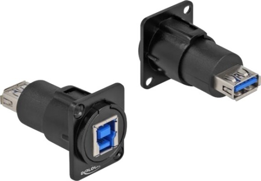 Delock D-Type Module Påknipsbar Mulighetsmodulfrontplate Panelmonterbar Usb 3.0 Type B Svart