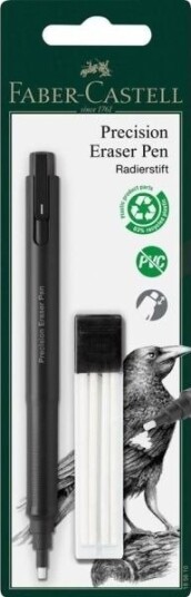 Faber-Castell Precision Eraser Pen, Plast, Sort, Voksen, Blister, 1 Stykker
