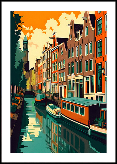 Amsterdam Canal Houses Plakat Plakat / 100x150cm Amsterdam Canal Houses Plakat Plakat / 100x150cm