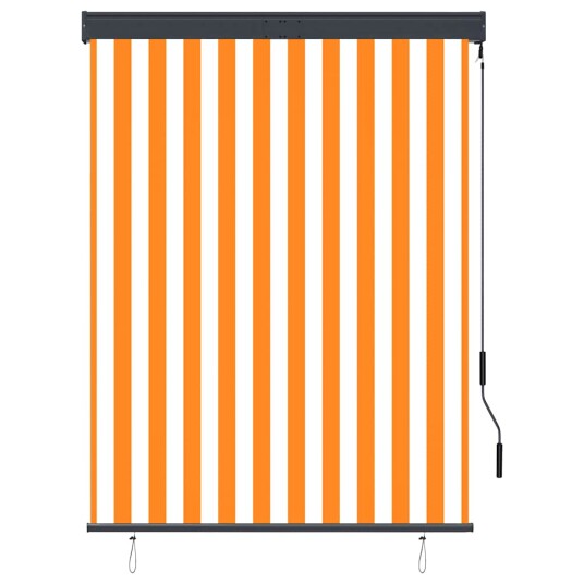 vidaXL Utendørs rullegardin 120x250 cm hvit og oransje