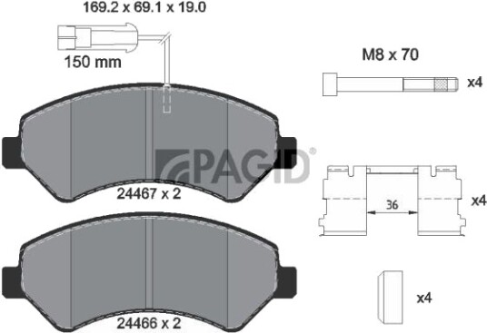 PAGID T2201N Bremseklosser