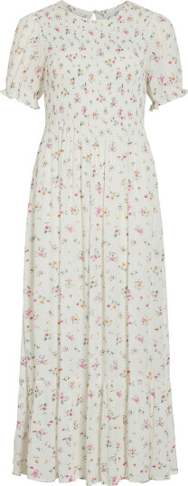 Vila Nora Greis Short Sleeve O Neck Ankle Dress Hvit 38