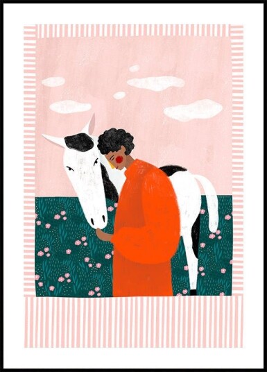 Vibrant Girl and Horse Plakat / 70x100cm