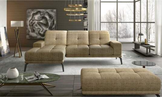 Hjørnesofa Eltap Torrense 265x175x98 cm Berlin 03 Beige Venstre