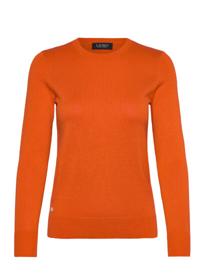 Lauren Ralph Lauren Cotton-Blend Sweater - Orange - XS