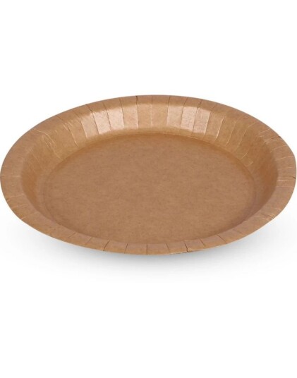 10 stk Miljøvennlige Kompostbare Kraft Papptallerkener Ekstra Store 26 cm