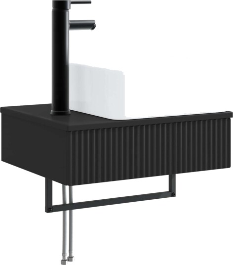 Vegghengt vask Svart 50 x 41 x 39 cm Konstruert tre Vegghengt vask Svart 50 x 41 x 39 cm Konstruert tre