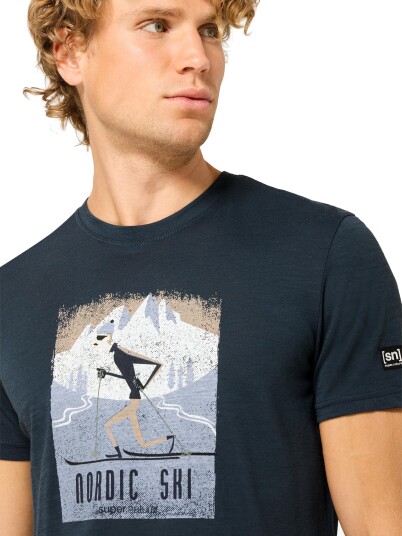 super.natural Men´s Nordic Ski Tee Blueberry/various L