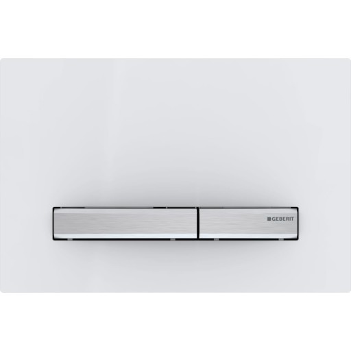 Geberit Sigma 50 Square Betjeningsplate, Hvit/krom
