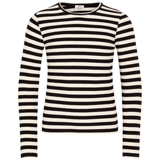 Mads Nørgaard 5x5 Classic Stripe Talika Genser Black/Vanilla Ice 4 år