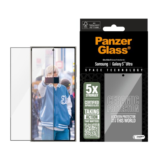 PanzerGlass Ceramic Skjermbeskytter for Samsung Galaxy S25 Ultra - Ultrabred Passform