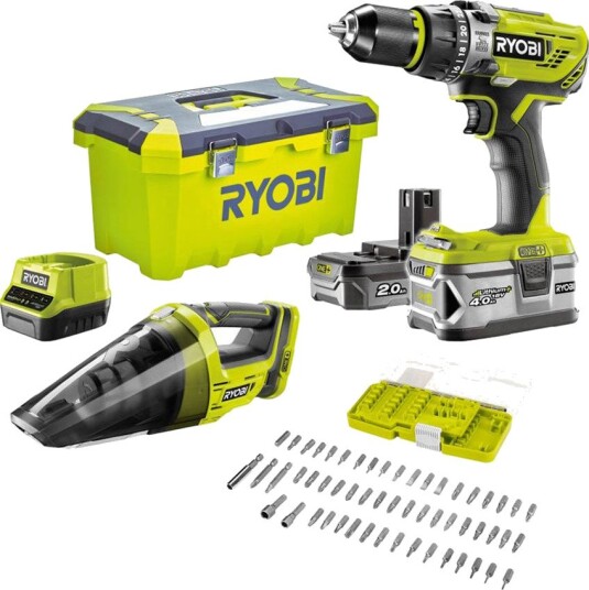 Ryobi Batterimaskinsett Med Tilbehør Og Batteri R18PD31-242VTA55 18v