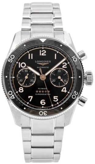 Longines Herreklokke L3.821.4.53.6 Spirit Flyback Sort/Stål Ø42 mm
