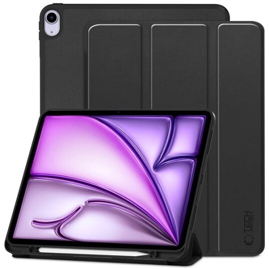 iPad Air 13 (2024) Tech-Protect SmartCase Pen Tri-Fold Folio-deksel svart