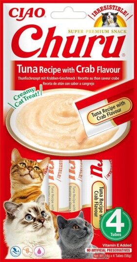 Ciao Churu Kattesnacks Tunfisk med Krabbesmak 4 stk Ciao Churu Kattesnacks Tunfisk med Krabbesmak 4 stk