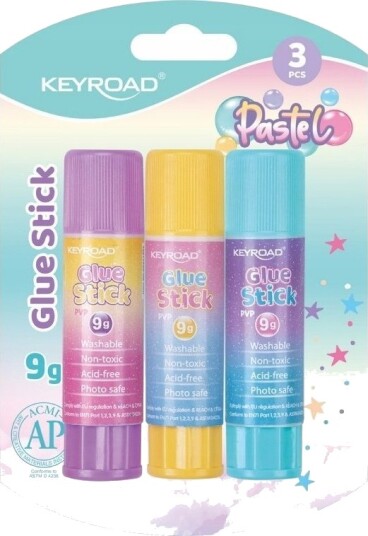 Keyroad Keyroad Lim Med Stift Keyroad Pastell Pvp 9 G 3 Stk. Blister Blandede Farger