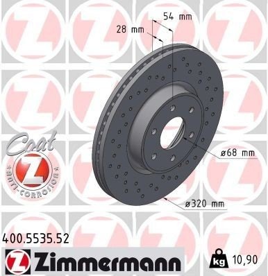 ZIMMERMANN 400.5535.52 Bremseskive ZIMMERMANN 400.5535.52 Bremseskive