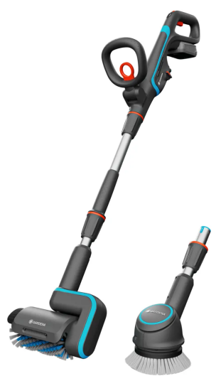Gardena AquaBrush Set Terasserengjøring 2 ulike børster, med batteri og lader, Vanning