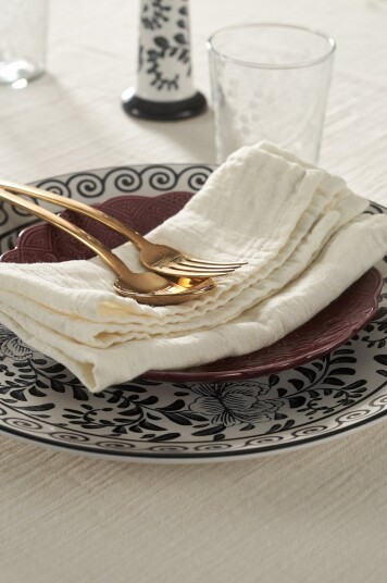 Ellos Home Serviett Lykke 4 pakning Beige