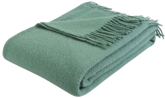 Arctic Ullpledd i 100% ny norsk ull Solid Sea green 130 x 200 cm