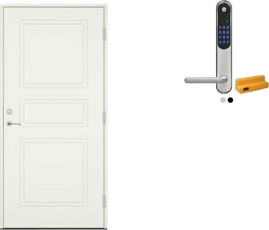 Ytterdør Swedoor Clever-Line+ Tyresta med Yale Doorman Classic Home