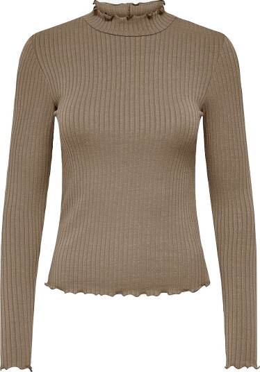 JDY   Topp jdyFransiska L/S Rib Top Jrs   Grå