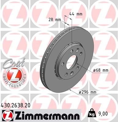 Bremseskive ZIMMERMANN 430.2638.20